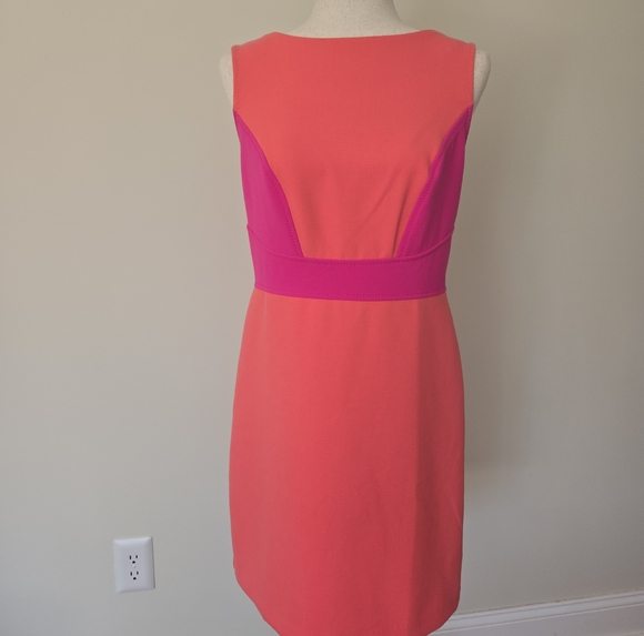 LOFT Dresses & Skirts - LOFT Coral and Fuchsia Colorblock Sheath Dress